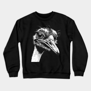 Ostrich head art in linear style Crewneck Sweatshirt